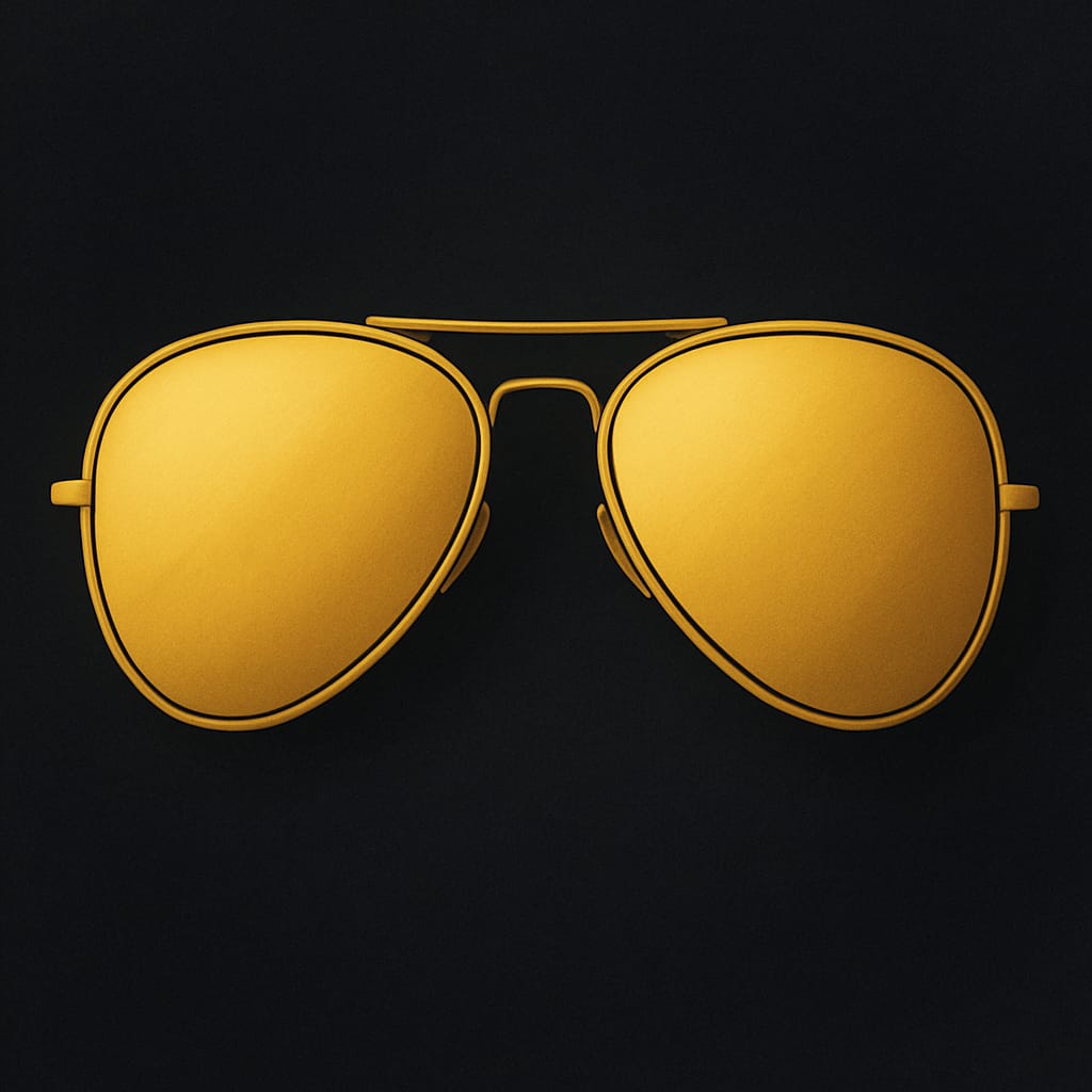 Ícone do site Lali Noir - óculos espelhado dourado